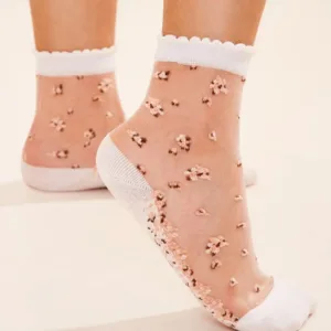 Medias transparentes florales