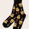 Calcetines con estampado de guitarra