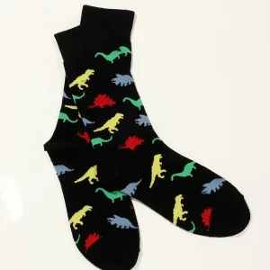 Calcetines de Dinosaurios multicolor fondo negro