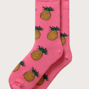 Calcetines de piña fondo rosado