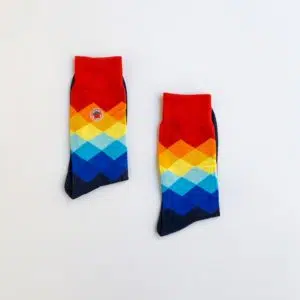 Calcetines con estampado de rombos arcoiris