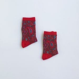 Calcetines con estampado Paisley Rojo