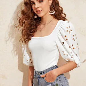 Blusa Manga Agujeros Floral