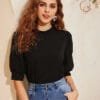 Blusa Manga Puff Negra