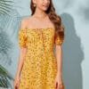 Vestido Floral Hombros Caidos
