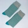 Calcetines Striped grey turquoise