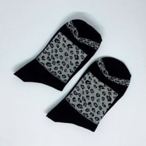 Calcetines animal print black and grey