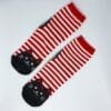 Calcetines striped cat red