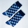 Calcetines cuadros azul