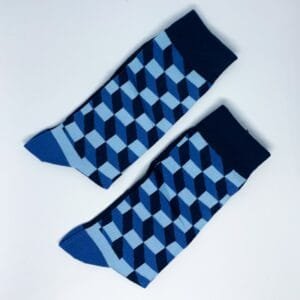 Calcetines cuadros azul