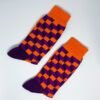 Calcetines cuadros orange and purple