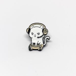 Pin Gato blanco gamer