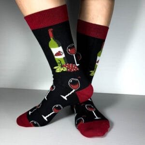 Calcetines Botellas y Copas de Vinos
