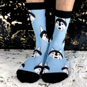 Calcetines Husky Fondo Celeste