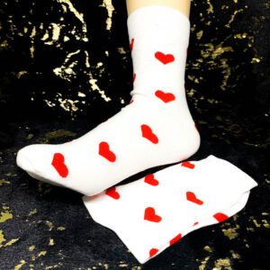 Calcetines Corazones Blanco