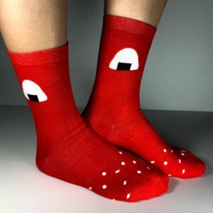 Calcetines Onigiri fondo rojo