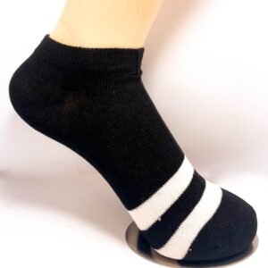 Calcetines Cortos Negros Franjas Blacas