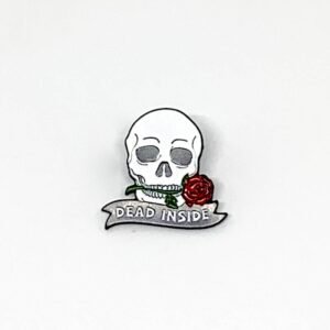 Pin Skull Rose Dead Inside