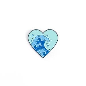 Pin Corazón con pintura "La Gran Ola"