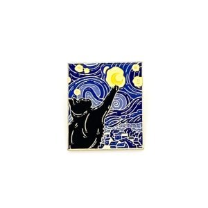 Pin Gato Noche Estrellada