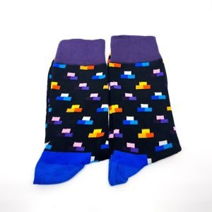 Calcetines Azul con Tetris de Colores