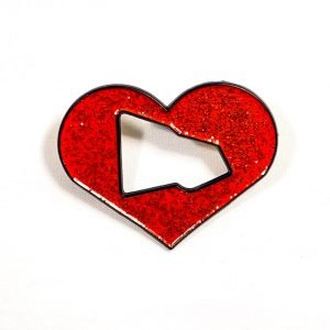 Pin New Era | Corazón Rojo Brillantina