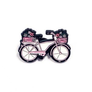 Pin Bicicleta Rosada con Flores