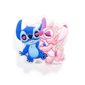 Pin tipo Crocs LED Stitch y Angel
