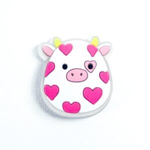 Pin tipo Crocs LED Squish Vaca Corazones