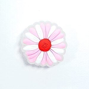 Pin tipo Crocs LED Margarita Blanca y Rosa