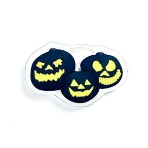 Pin tipo Crocs LED Halloween Calabazas negras