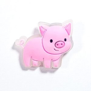 Pin tipo Crocs LED Cerdo Rosado