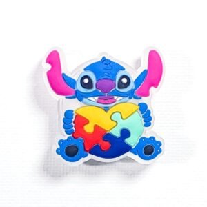 Pin tipo Crocs LED Stitch Corazón