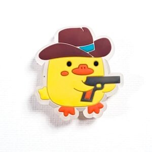 Pin tipo Crocs LED Pato Pistola