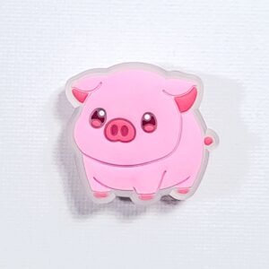 Pin tipo Crocs LED Cerdo Rosado 2