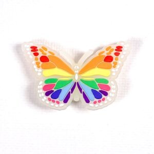 Pin tipo Crocs Glowing Mariposa Pride