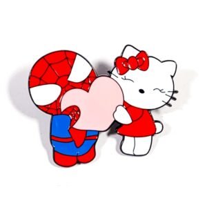 Pin Hello Kitty y Spiderman Corazón