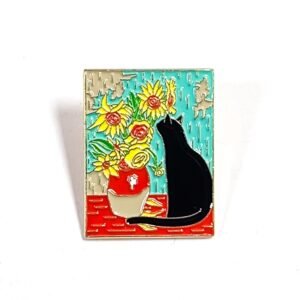 Pin Pintura Girasoles y Gato