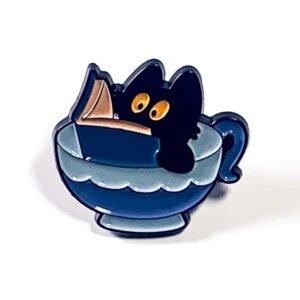 Pin Gato en Taza con Libro