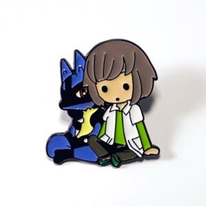 Pin Pokemon x Undertale | Chara y Lucario